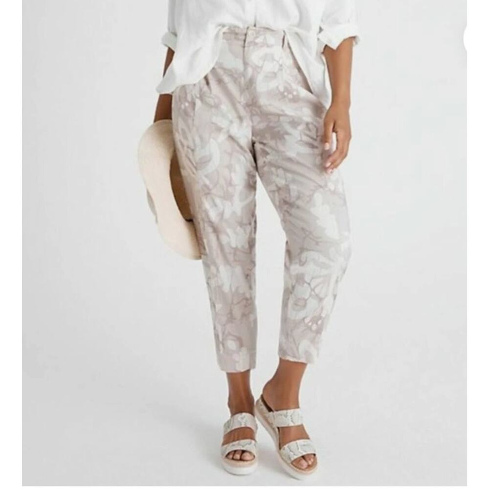 Anthropologie Pants Frannie Women Plus Linen‎ Blend Tapered Camo Pants 24W
